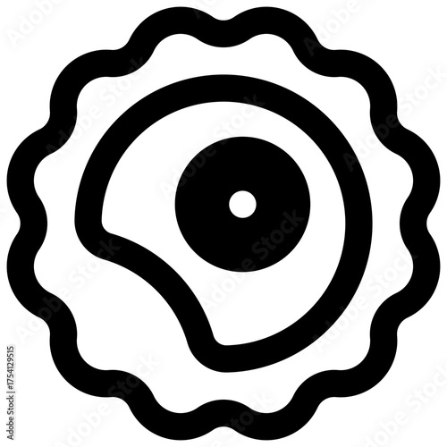 Cellular biology. Outlined stroke vector icon with black-filled details.