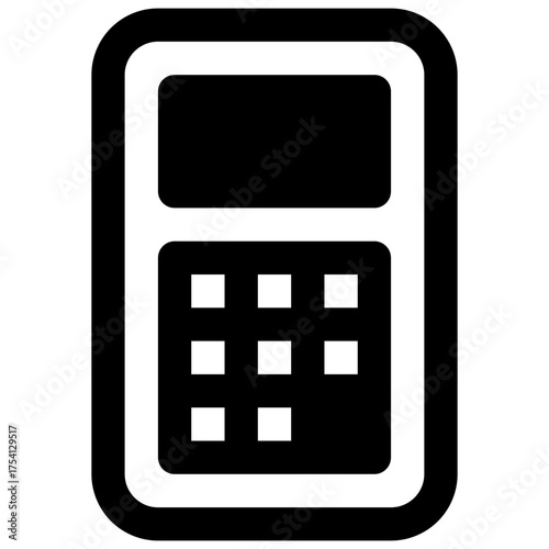 Calculus. Outlined stroke vector icon with black-filled details.