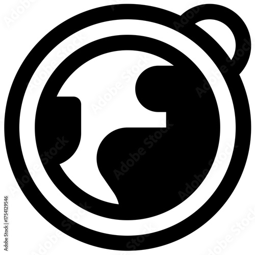 Environmental science. Outlined stroke vector icon with black-filled details.