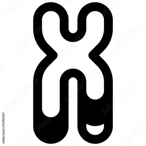 Genetics. Outlined stroke vector icon with black-filled details.