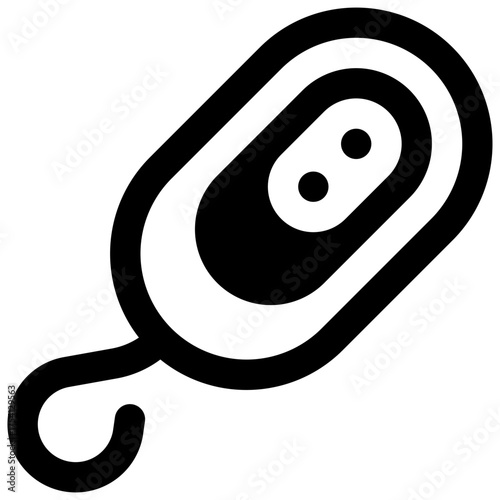 Microbiology. Outlined stroke vector icon with black-filled details.