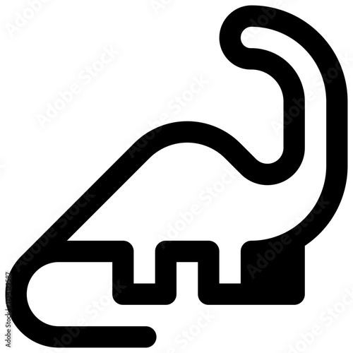 Palaeontology. Outlined stroke vector icon with black-filled details.