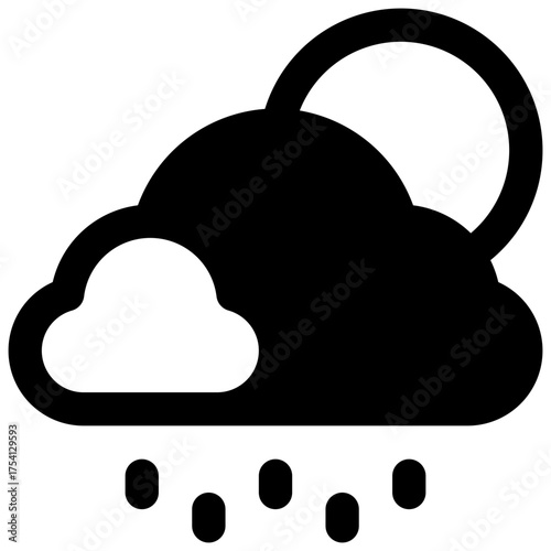 Meteorology. Outlined stroke vector icon with black-filled details.