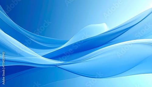 Abstract blue waves with flowing lines on gradient background creating a dynamic design