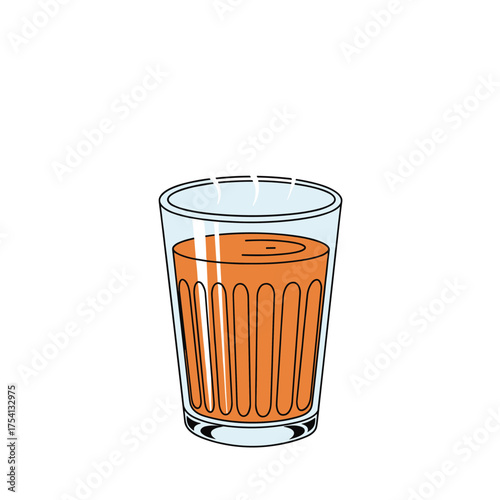 A refreshing glass of spiced milk tea on a white background.
