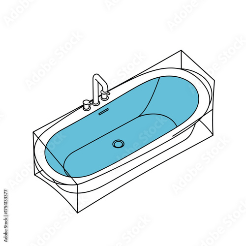 A beautifully designed freestanding oval bathtub with integrated faucet and drain system offering a luxurious bathing experience.