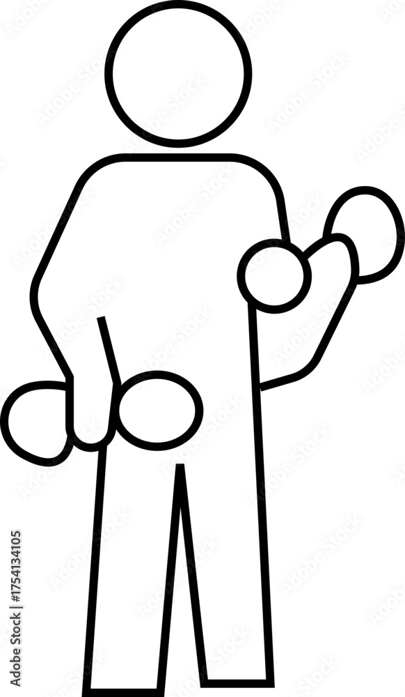 Fototapeta premium Exercise Icon , Fitness, Gym, Workout, Health, Sports, Training, Running, Yoga, Strength, rehabilitation and low-impact fitness: physiotherapy and Wellness Activity Symbols in Modern Vector , Style