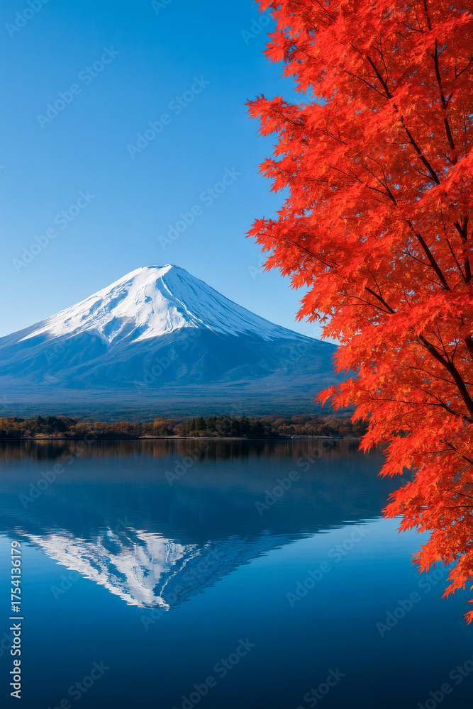 Fototapeta premium 富士山と紅葉
