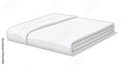 Crisp White Bedding: An Isolated Illustration of a Neatly Folded Duvet, Perfect for Home Decor Visualizations, and Clean Living Concepts