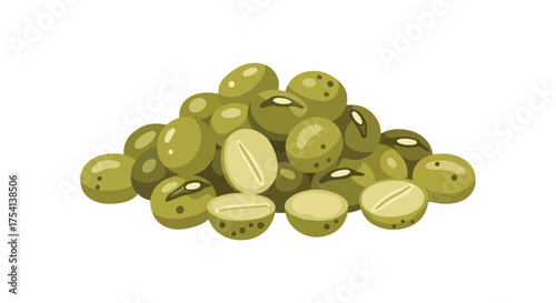 Pile of Adzuki Beans Illustration Displaying Nutrient-Rich Legume in Detail for Healthy Lifestyle Visuals