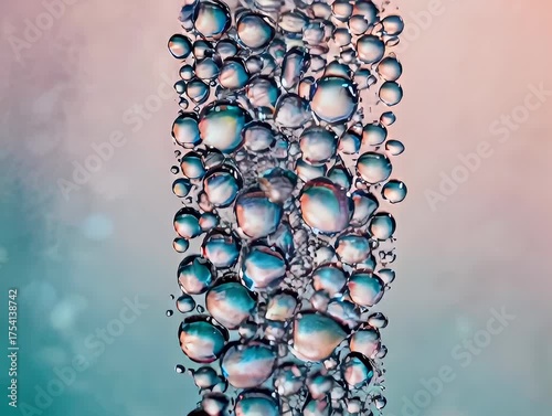 Wallpaper Mural Bubbles cascade, refracting light, against soft pastels Torontodigital.ca