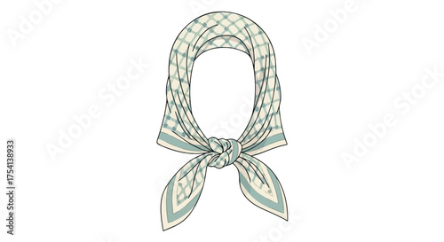 Vintage headscarf with checkered pattern evokes retro fashion and style statement and classic gracefulness and enduring trend and timeless elegance