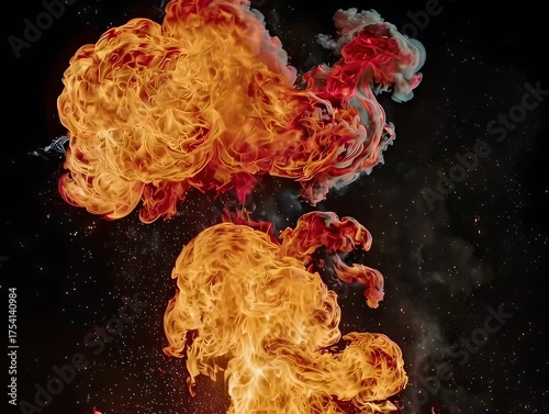 Wallpaper Mural Abstract fire and smoke against dark background Torontodigital.ca