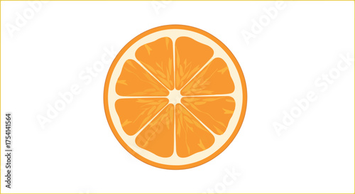 Vibrant citrus fruit slice illustration showcasing juicy segments and vibrant hues, radiating with natural freshness and sunny appeal for summertime