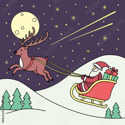 santa claus on a sledge