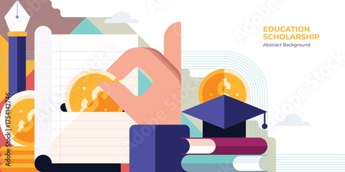 Financial Planning for Higher Education, Students Saving Money for College, University Tuition, and Scholarships concept