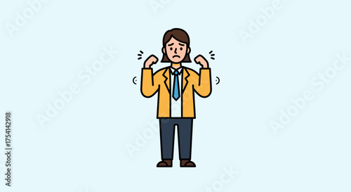 Businesswoman Expressing Worry Or Discomfort With Arms Tense