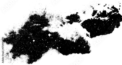 Antique engraving illustration in black silhouette with stipple texture. Retro vector style providing a vintage aesthetic in art design.