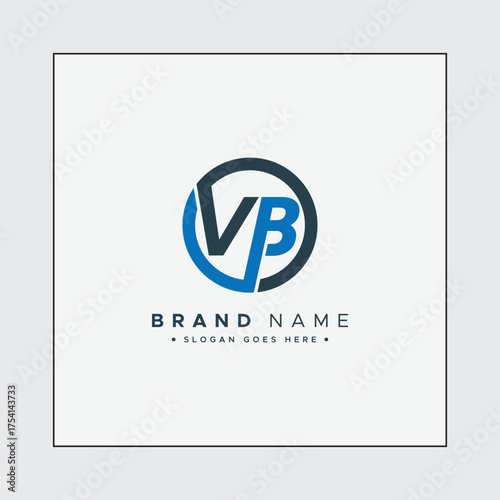 Creative Logo for Initials VB in Monogram Style - Vector Template for Initial Letter V and B