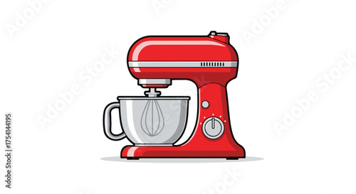 Vibrant Red Stand Mixer with Classic Design for Culinary Arts and Home Baking Projects inspiration