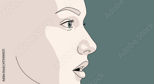 Side Profile Of A Woman With An Open Mouth Illustration