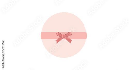 Aesthetic illustration of a soft pink powder puff adorned with a matching bow for cosmetic applications