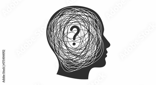 Tangled Thoughts Questioning Human Mind Confusion Concept