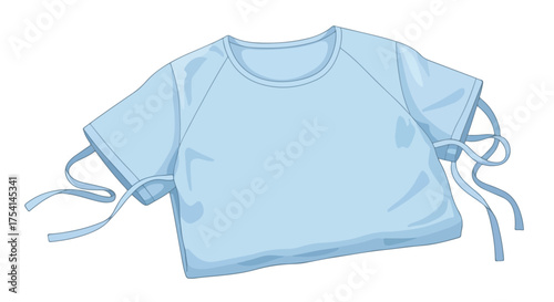 Light Blue Adaptive Clothing Garment with Functional Side Ties for Ease and Comfort Illustration