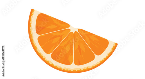 Vibrant citrus slice illustration showcases the freshness of orange on a white background creating a clean and appetizing visual