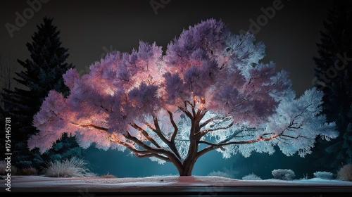 A majestic snow-covered eve...