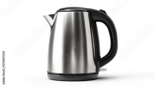 Electric kettle stainless steel isolated on white background.