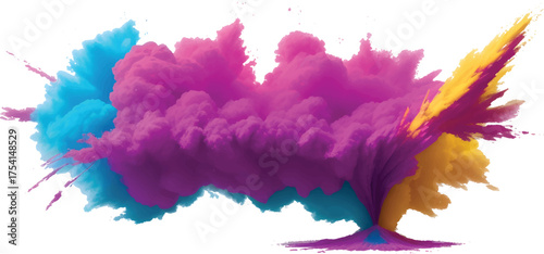 Modern abstract watercolor splash background with vivid rainbow brush strokes and bright colorful splatter texture for artistic aquarelle painting design and creative visual composition