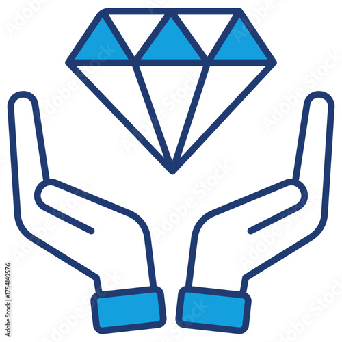 Brand Values Blue Icon