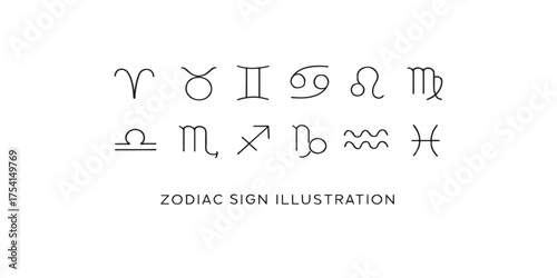 Print  Minimal zodiac sign illustration pack