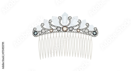 Elegant tiara adorned with sparkling crystals and polished stones a symbol of beauty and refinement offering a touch of regality for special moments