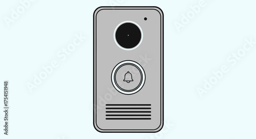 Modern Doorbell With Camera And Bell Button For Home Security