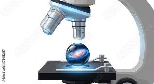 Microscope science galaxy research tool for scientific discovery and exploration of universe and cosmos view