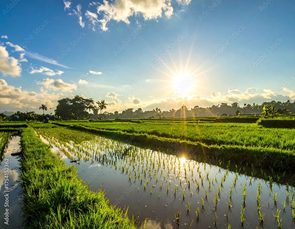 Fototapeta premium landscape with lake and trees