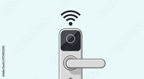 Modern Smart Lock System With Wireless Connectivity Illustration