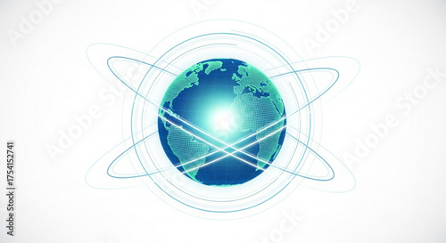 Global network technology world connection internet communication digital data earth worldwide concept