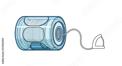 Aqua Dental Floss Spool: Emphasizing Oral Health and Hygiene Through Modern Design Representation