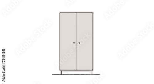 Simple contemporary wardrobe with double doors, offering ample storage and minimalistic style for modern living spaces interior design furnishing