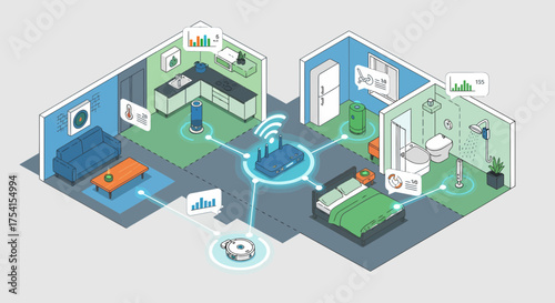 Smart Home System Concept Connected Appliances And Home Automation Device