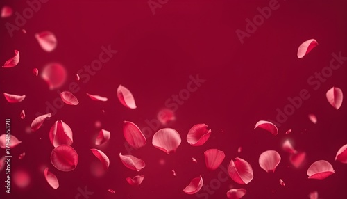 Design of a floating petal website on a marum-colored background