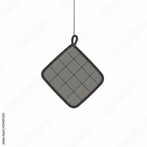 Potholder hanging by thread