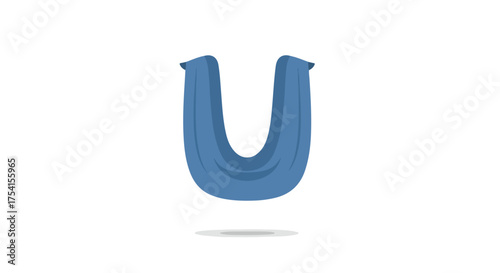 Stylized letter U illustration with soft curves, minimal design, and gentle shadowing against a clean backdrop offering simple and elegant aesthetic