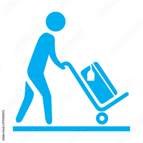 Man pushing cart icon