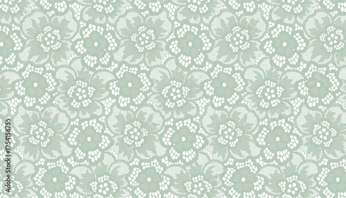 Elegant Guipure lace fabric in a soft sage green.﻿
