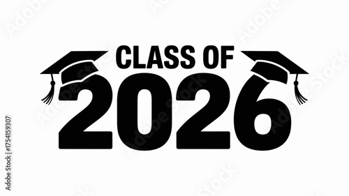 2026 graduation vector illustration with cap and diploma, perfect for class announcements, 