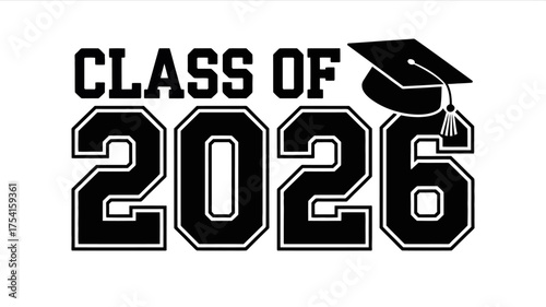 2026 graduation vector illustration with cap and diploma, perfect for class announcements, 
